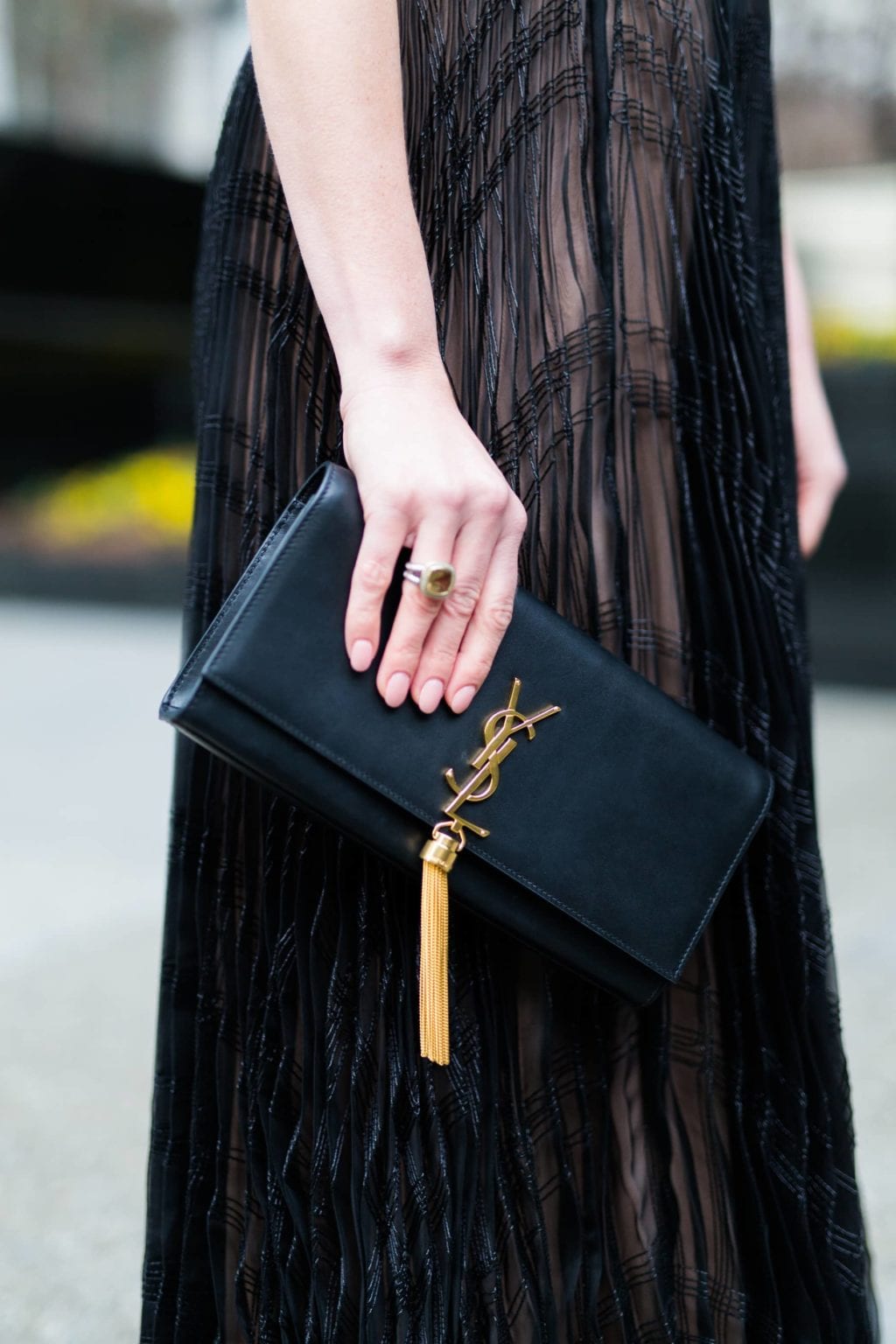 ysl beige tassel bag