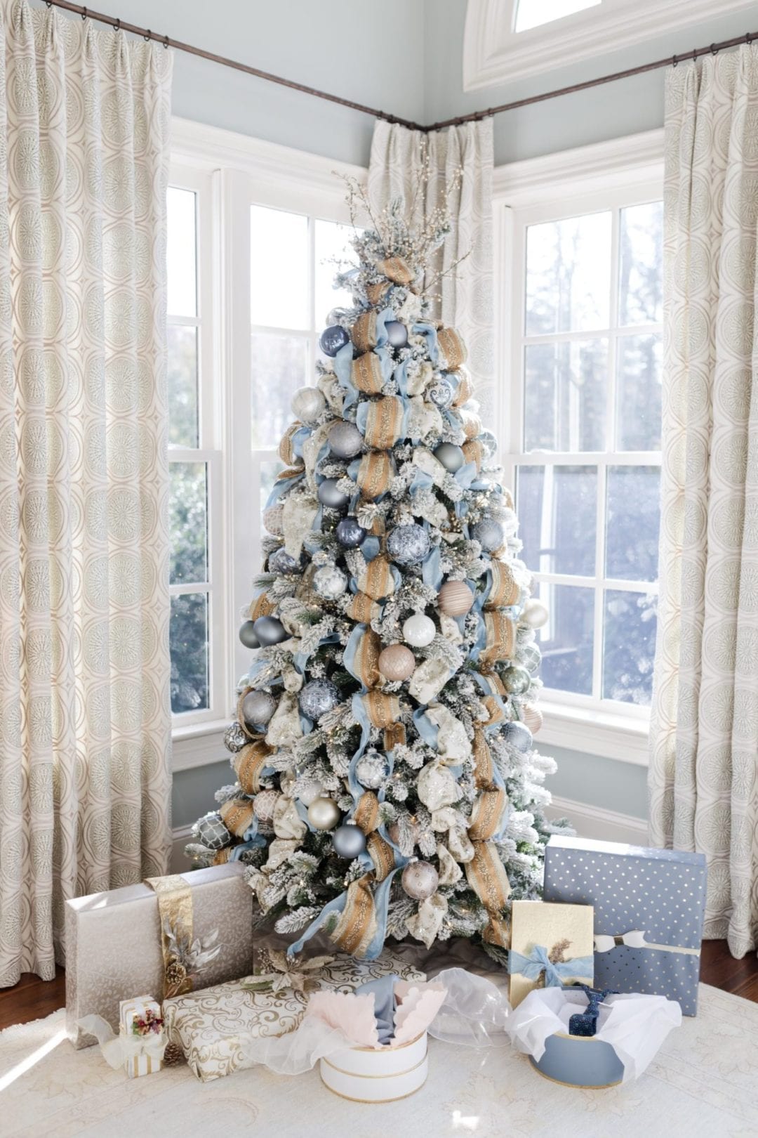 Gold and Blue Christmas Decorations My Cinderella Tree