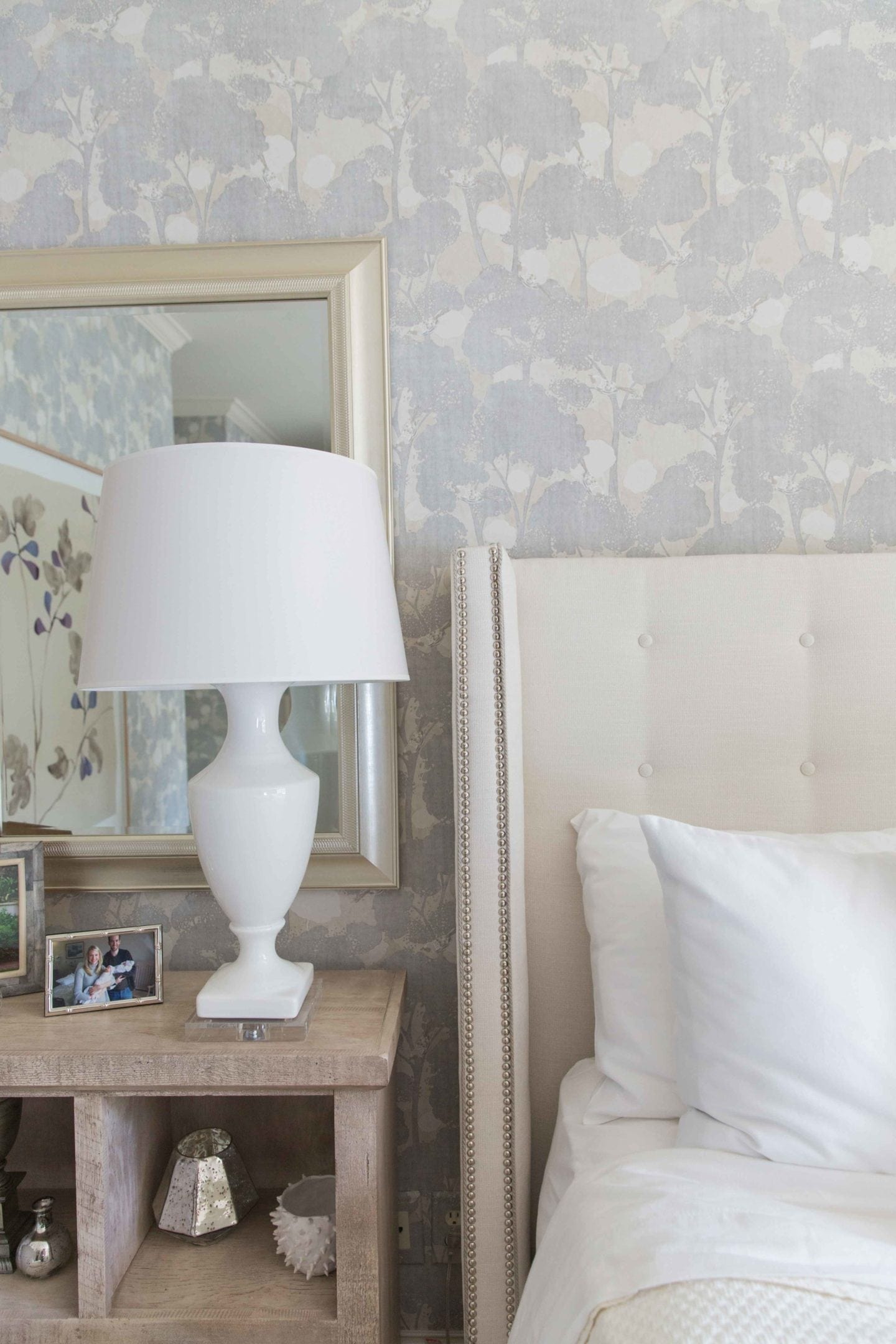 Our Bedroom Makeover using Calico Pattern Wallpaper - WOW! | bluegraygal