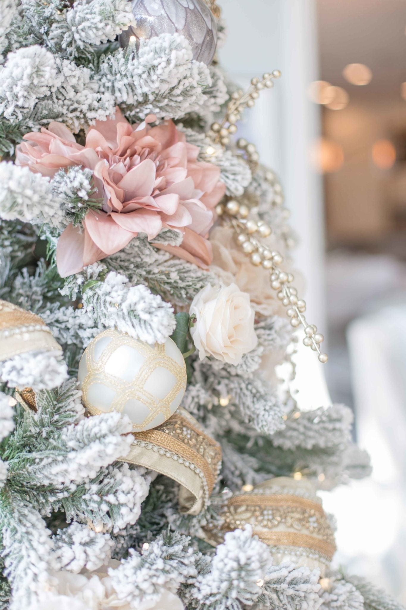 4 Ways to Decorate Your Tree Using Christmas Tree Flowers! | BlueGrayGal