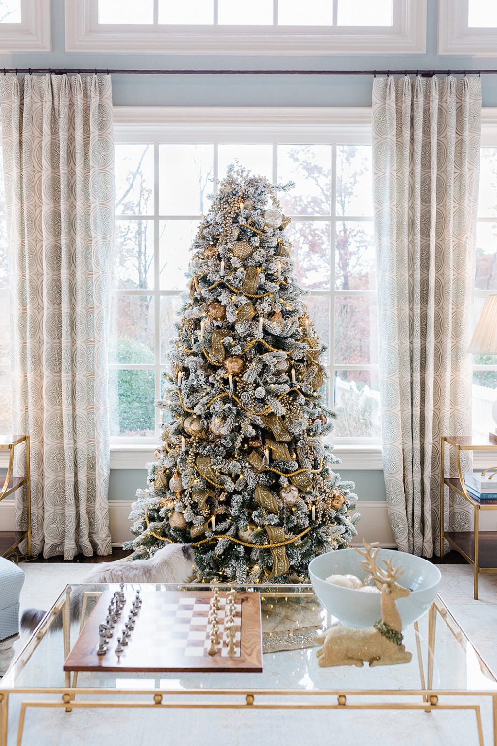 Decorated Flocked Christmas Tree 