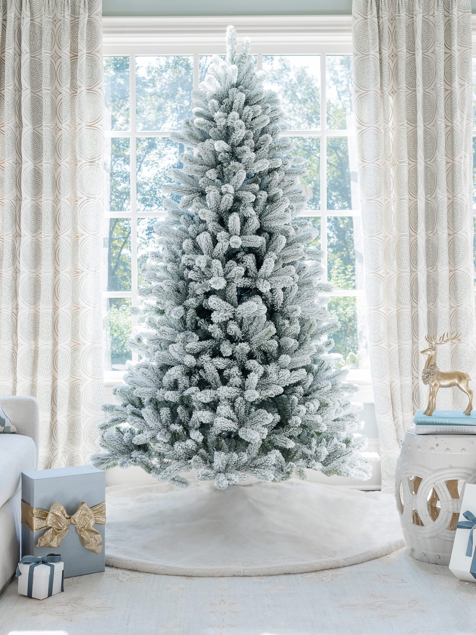 beautiful white christmas trees